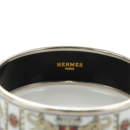Hermes Enamel Printed Elephant Torana Wide Bracelet 70 3 of 5