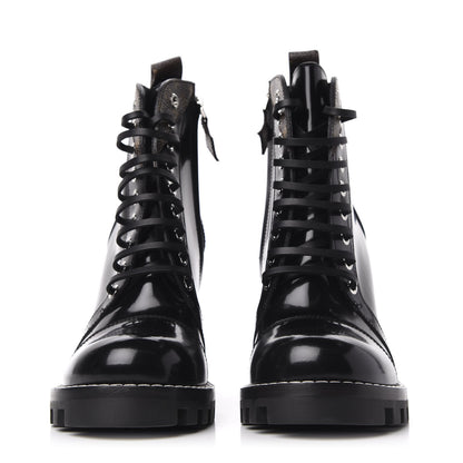 Louis Vuitton Glazed Calfskin Monogram Star Trail Ankle Boots 37.5 Black 3 of 8