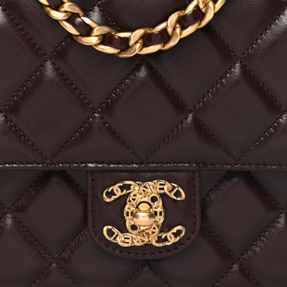 Chanel Shiny Lambskin Quilted Mini Flap Burgundy 8 of 11