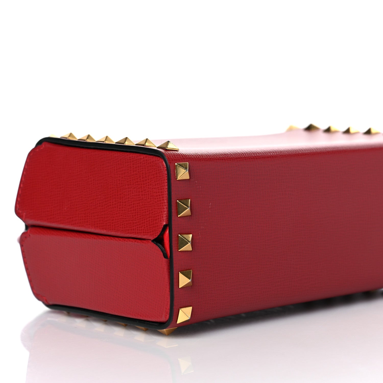 Valentino Garavani Grainy Calfskin Rockstud Alcove Box Top-Handle Bag Rouge Pur 7 of 8