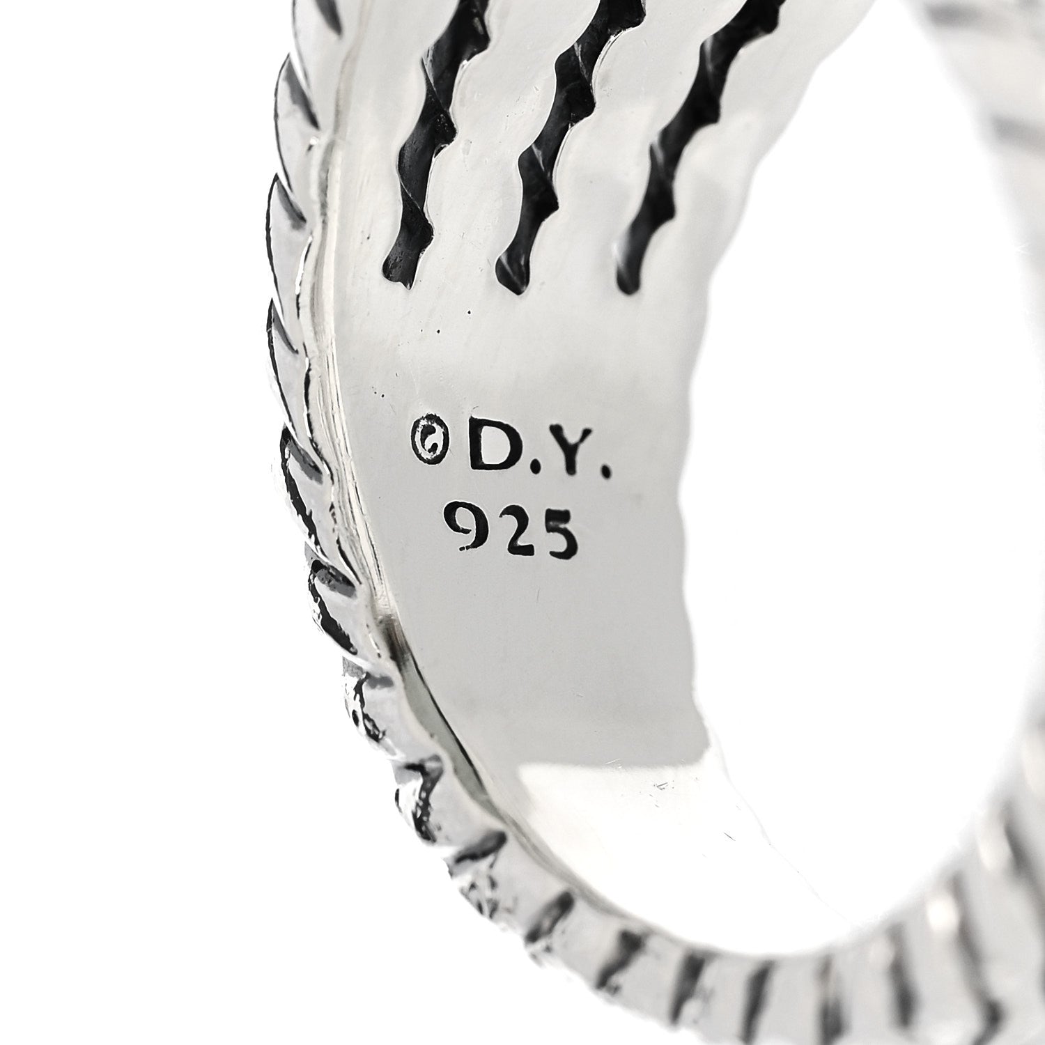 David Yurman Sterling Silver Diamond Prasiolite 16mm Wheaton Ring 53 6.25 5 of 5