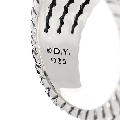 David Yurman Sterling Silver Diamond Prasiolite 16mm Wheaton Ring 53 6.25 5 of 5