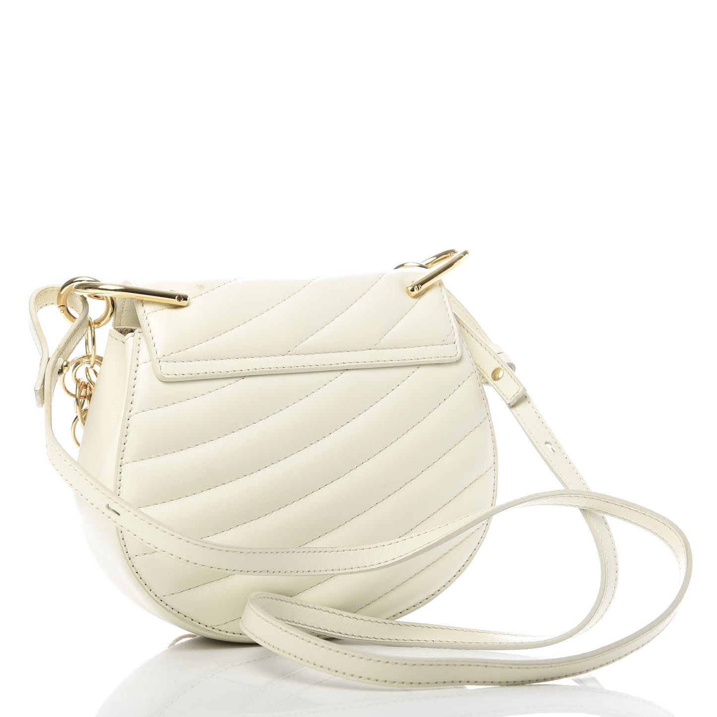 Calfskin Quilted Mini Drew Bijou Shoulder Bag Natural White