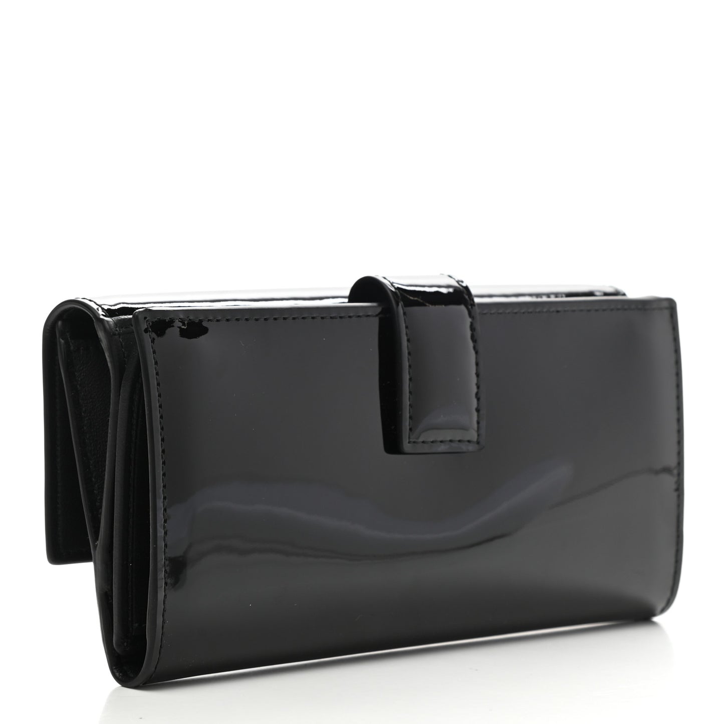 Patent Skull Continental Wallet Black