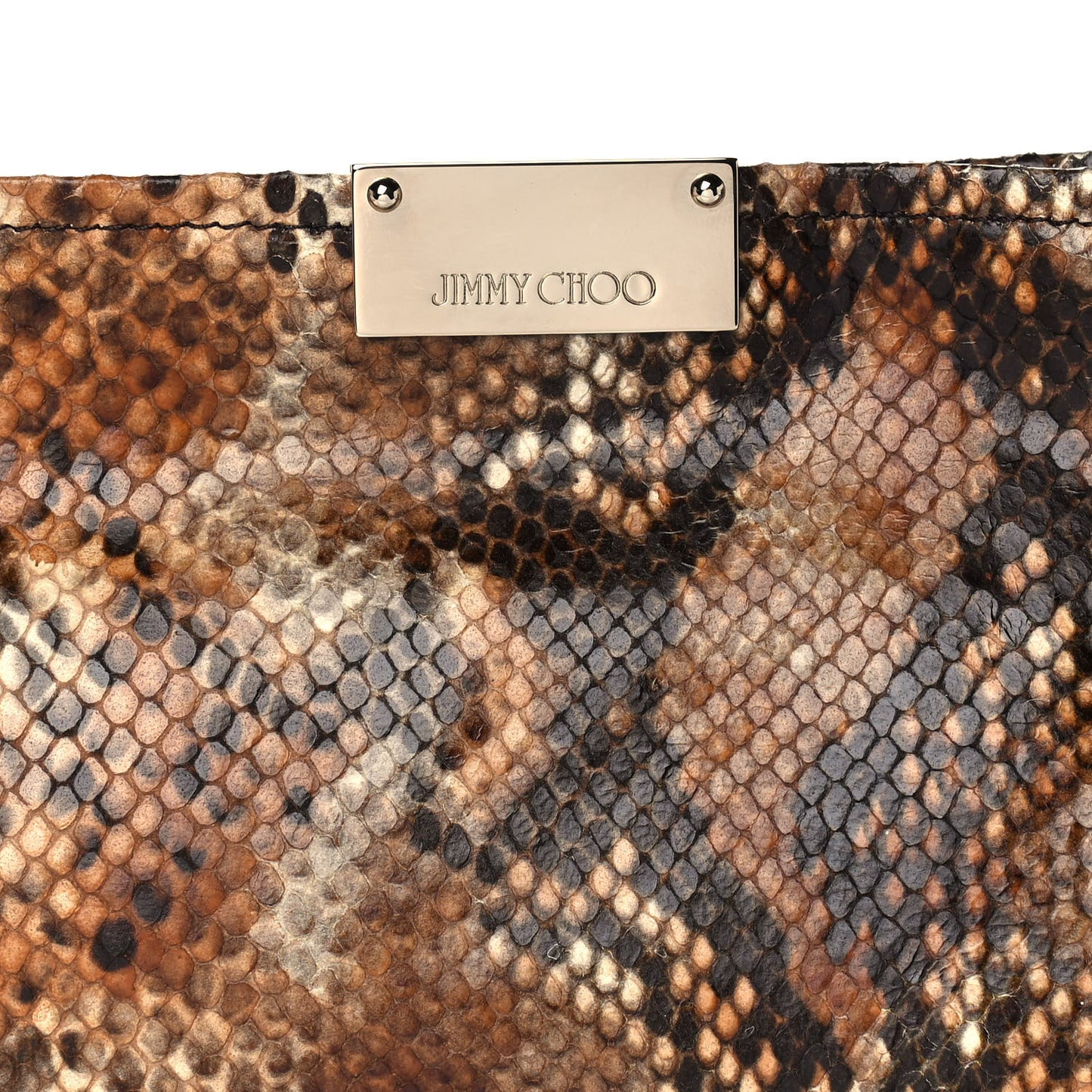 Snakeskin Clutch Brown
