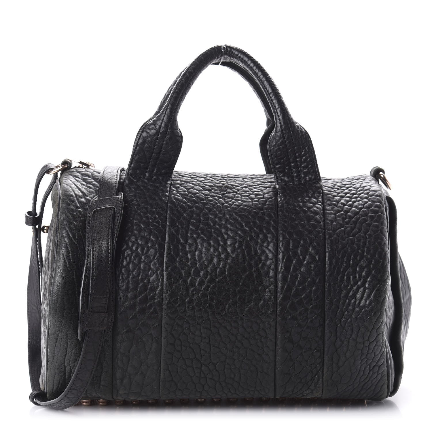 Alexander Wang Pebbled Lambskin Rocco Black Rose Gold Hardware 1 of 9