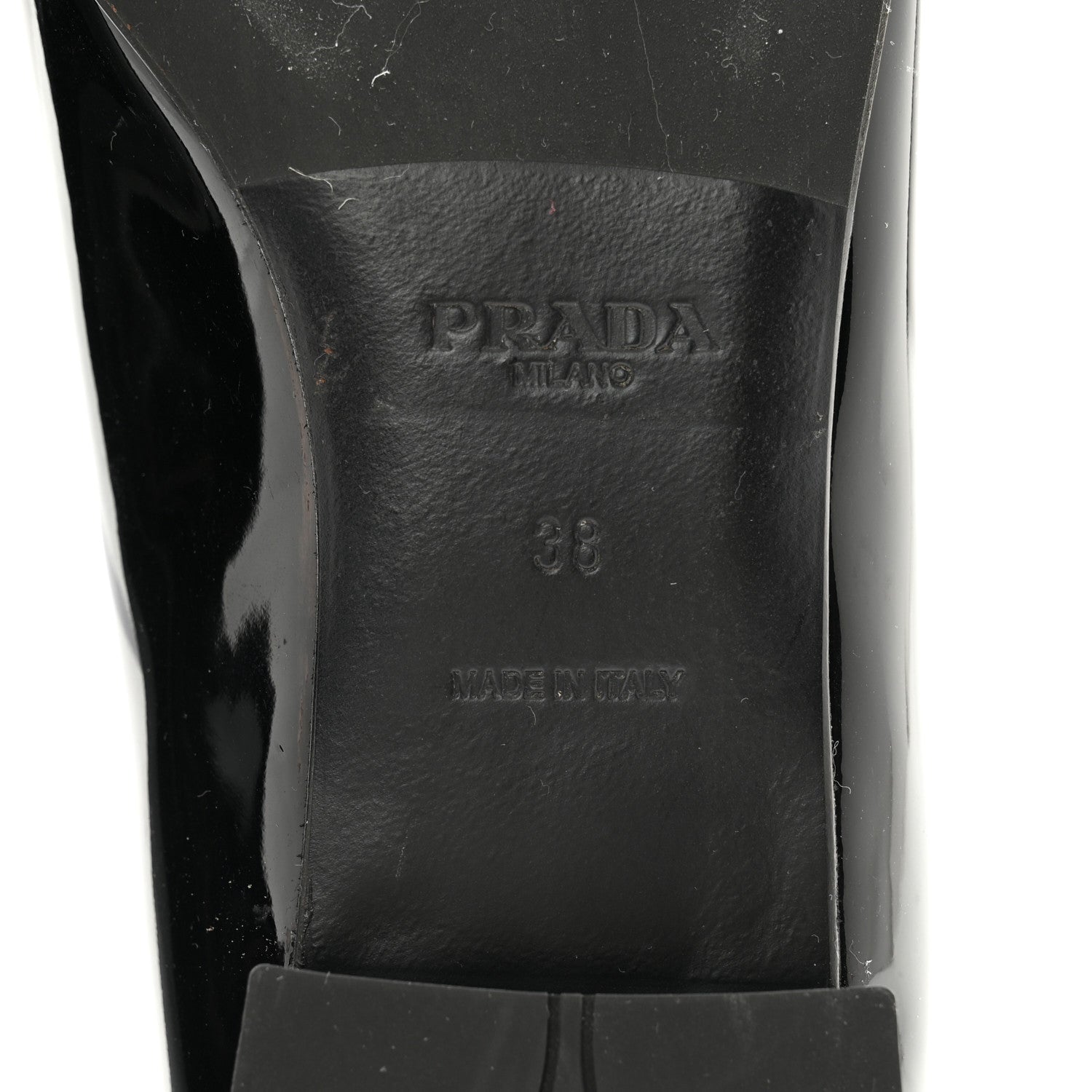 Prada Vernice Logo Bow Ballerina Flats 38 Black 7 of 10