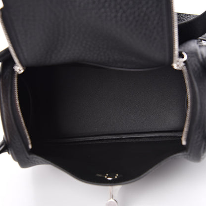Hermes Taurillon Clemence Mini Lindy 20 Black 5 of 10