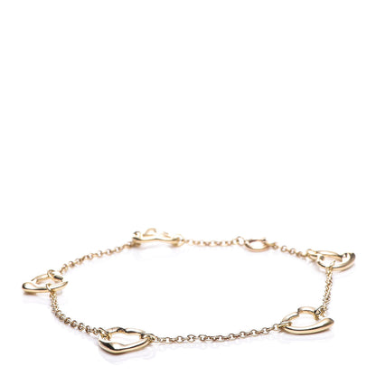 Tiffany 18K Yellow Gold Elsa Peretti 5 Open Heart Bracelet 1 of 7