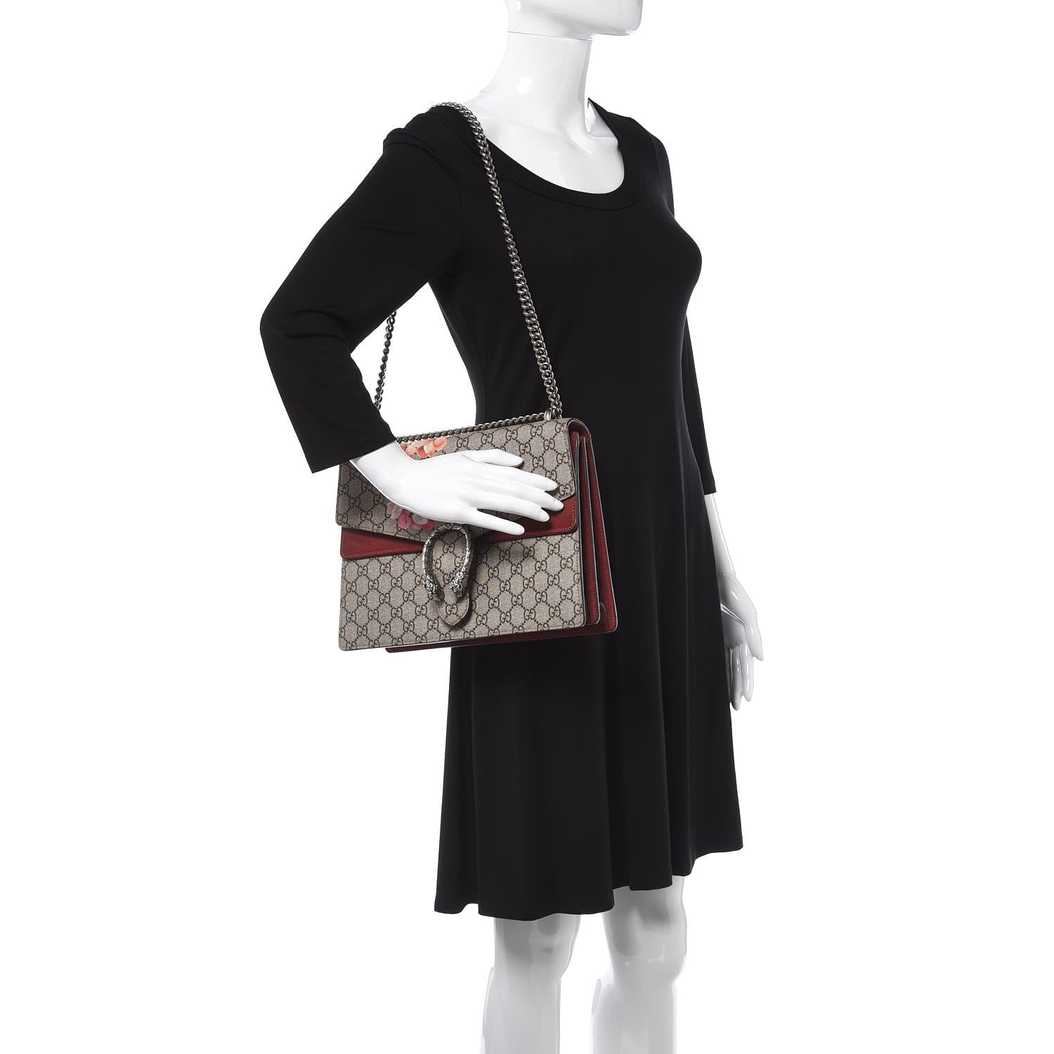 Gucci GG Supreme Monogram Blooms Medium Dionysus Shoulder Bag Beige Multicolor Dry Rose 2 of 14