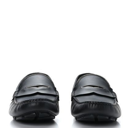 Louis Vuitton Calfskin Mens Shade Car Loafers 8 Black 2 of 8