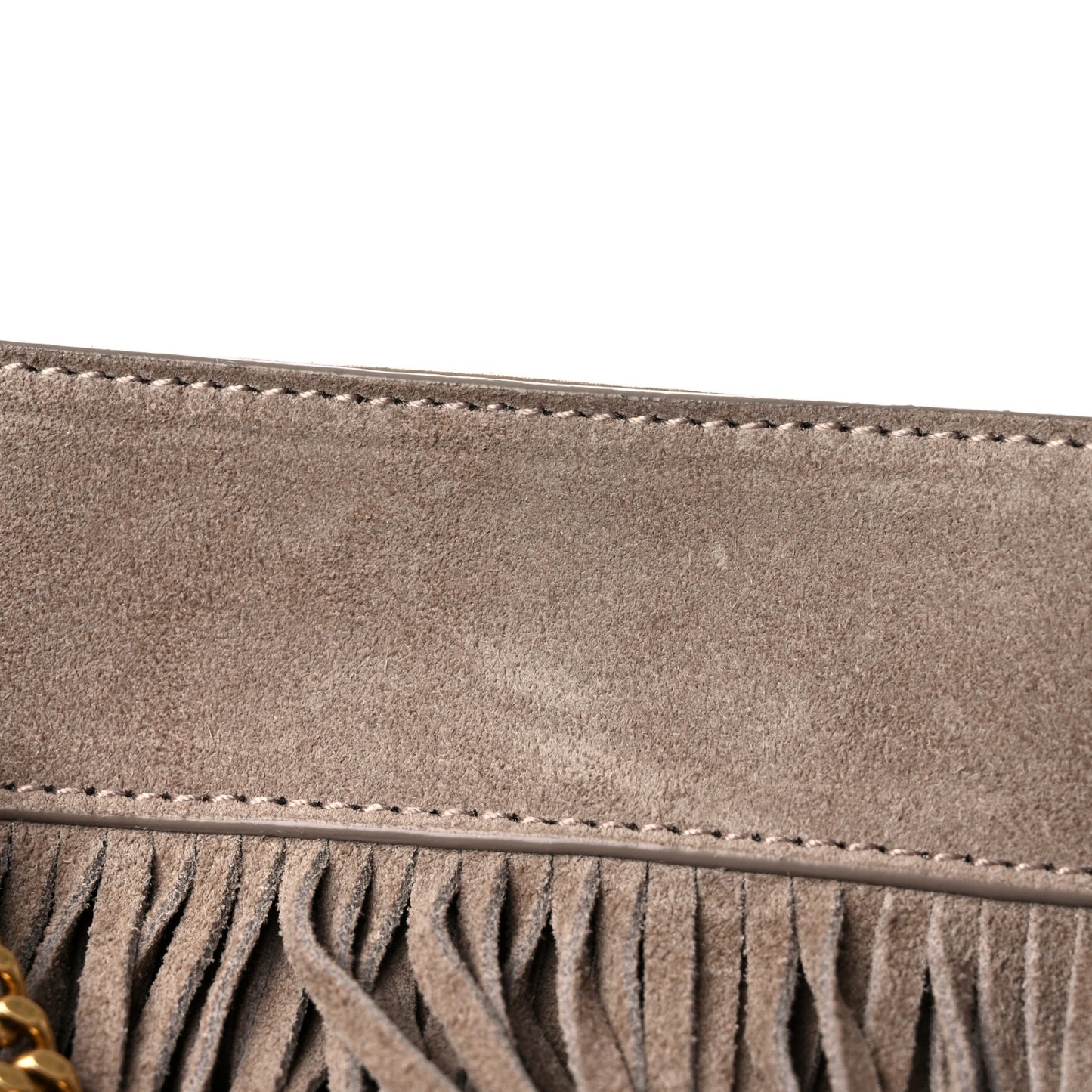 Suede Calfskin Small Grace Fringed Hobo Bag Dusty Grey