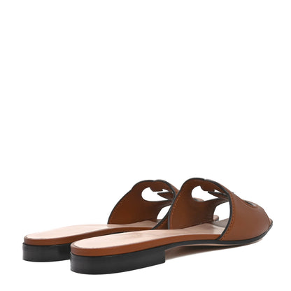 Gucci Cosmos Softy Calfskin Interlocking G Cut Out Slide Sandals 37 Cuir 5 of 9