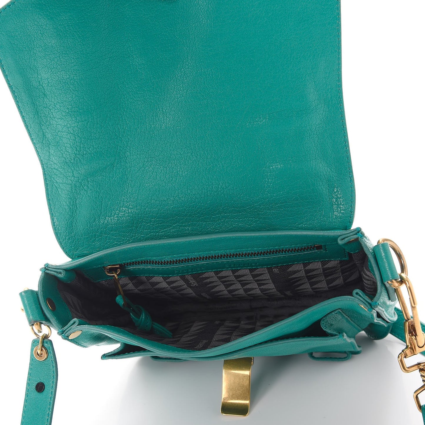 Lambskin PS1 Mini Pouch Messenger Bag Aqua