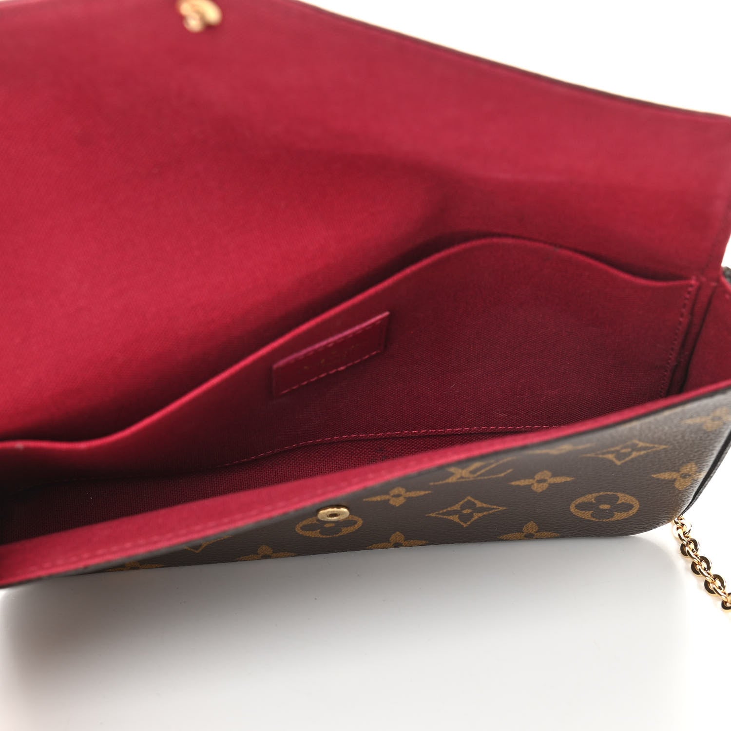 Louis Vuitton Monogram Pochette Felicie Chain Wallet Fuchsia 5 of 9