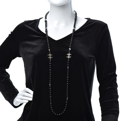 Chanel Beaded CC Star Necklace Black 2 of 6