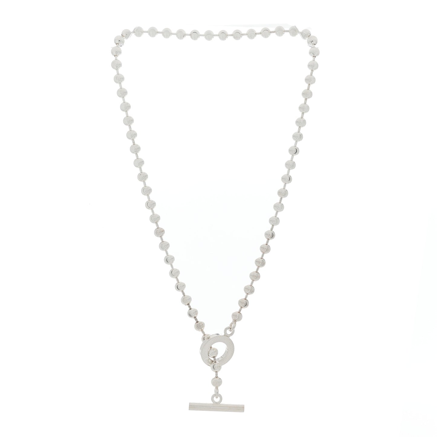 Sterling Silver Bead Toggle Necklace