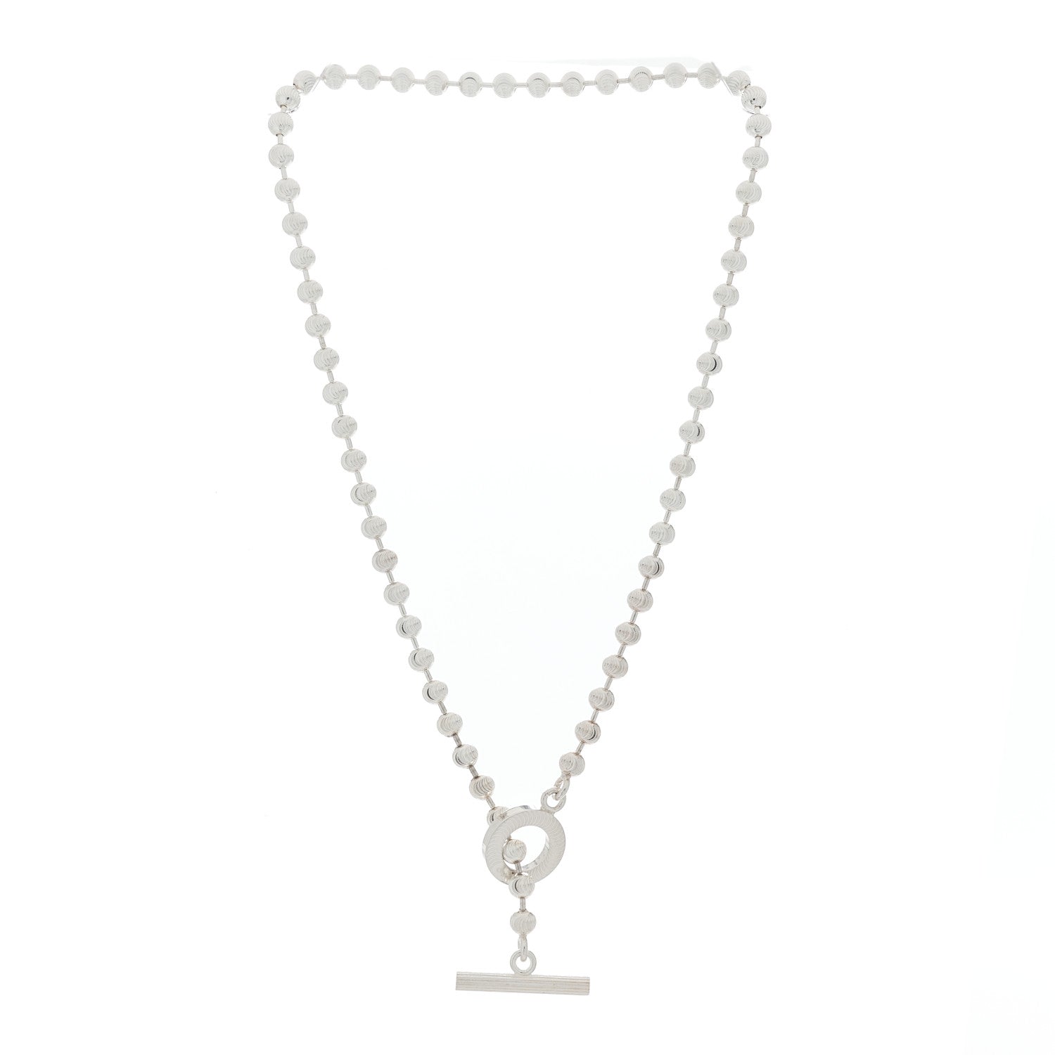 Gucci Sterling Silver Bead Toggle Necklace 2 of 5