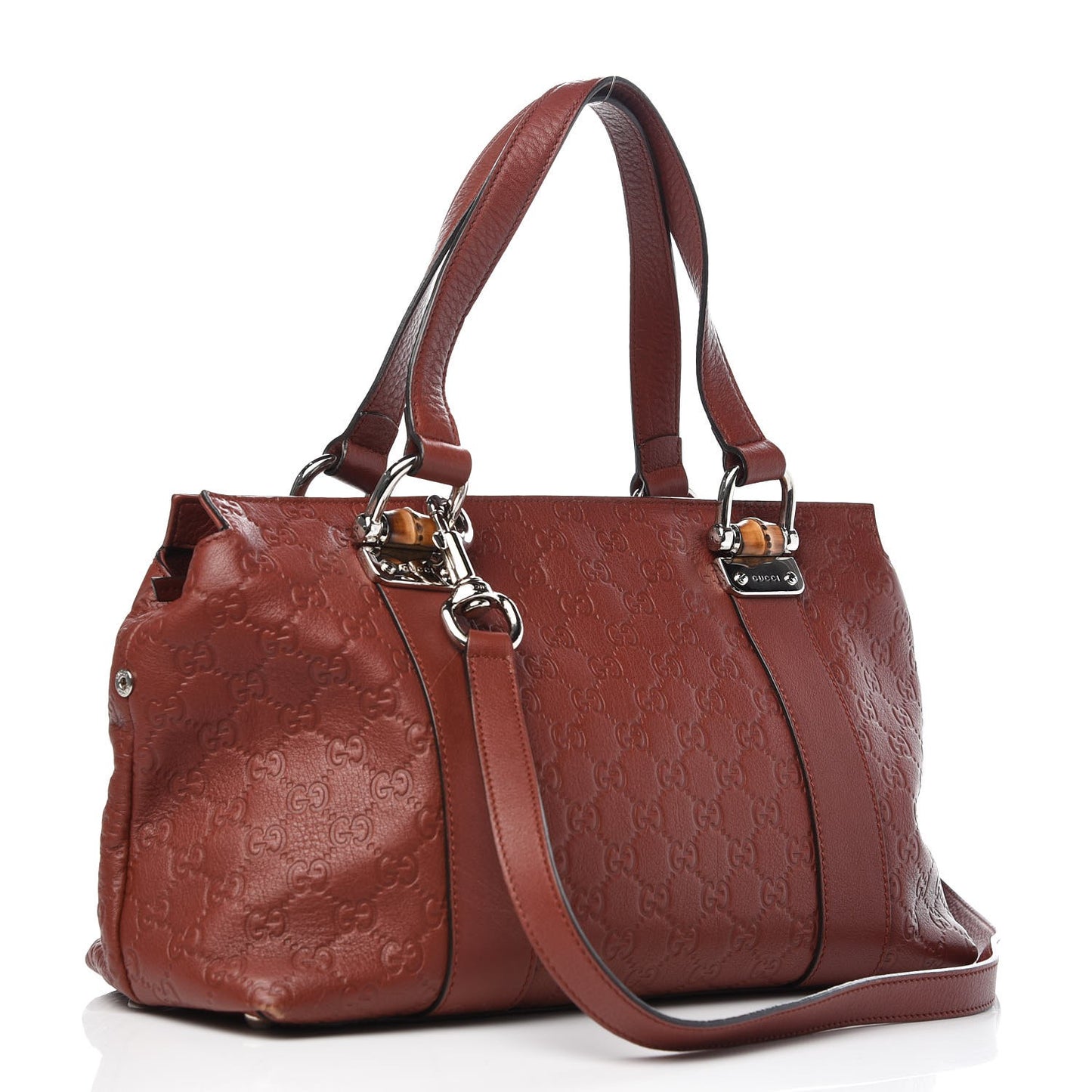 Guccissima Medium Bamboo Bar Tote Brown