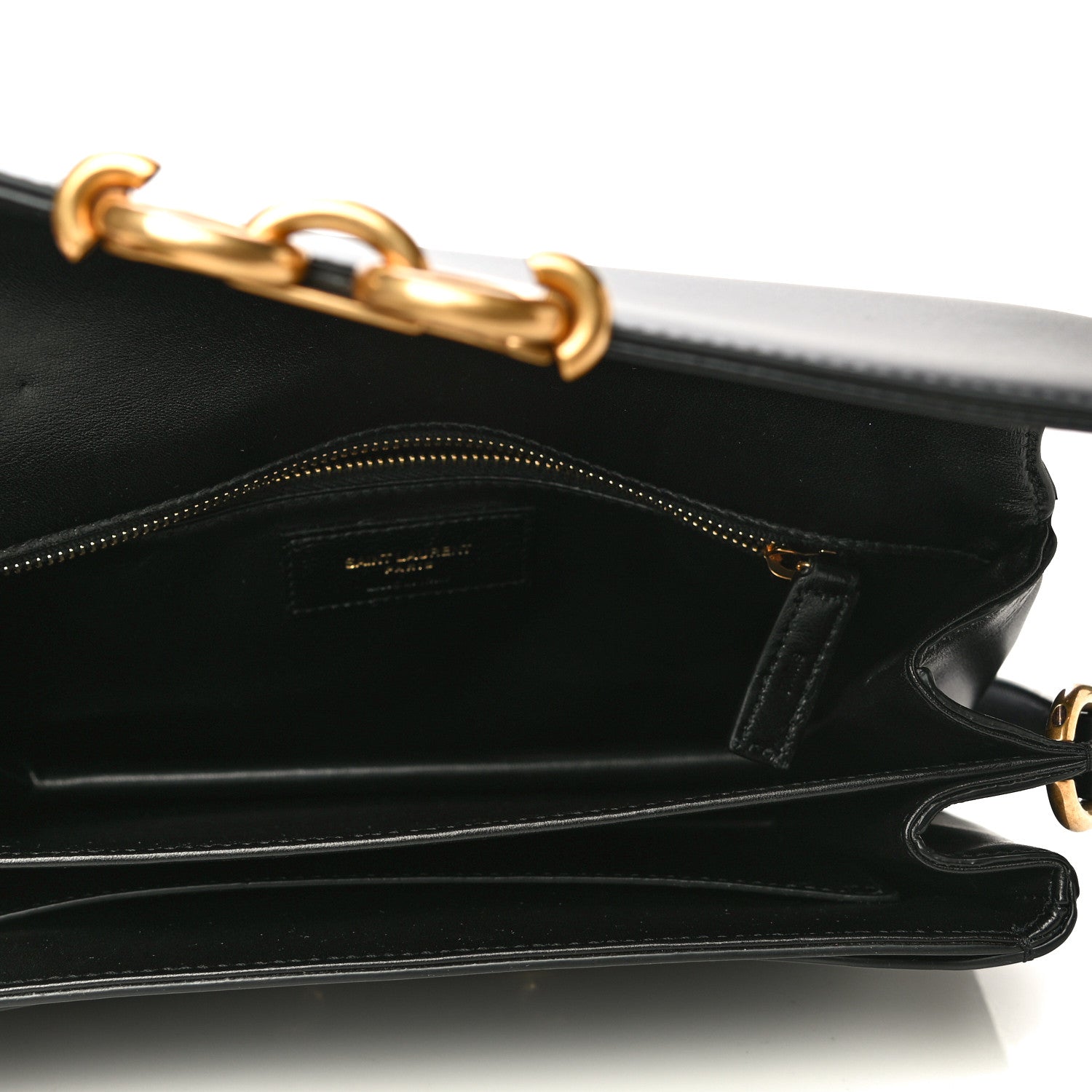 Saint Laurent Smooth Calfskin Le Maillon Satchel Black 5 of 13