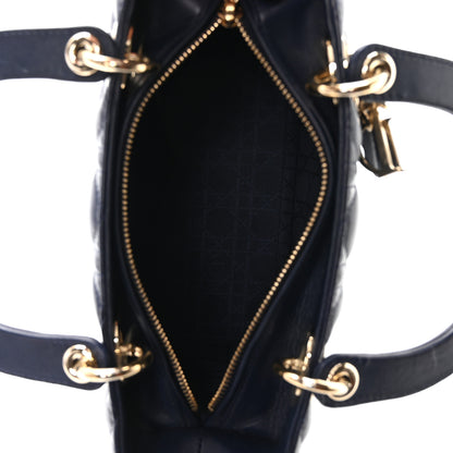 Christian Dior Lambskin Cannage Medium Lady Dior Navy Blue 5 of 11