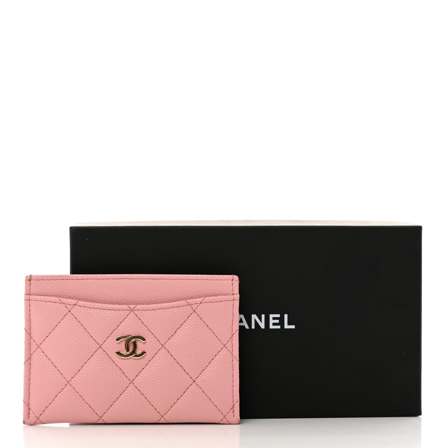 Chanel Caviar Quilted Card Holder Pink 9 of 9