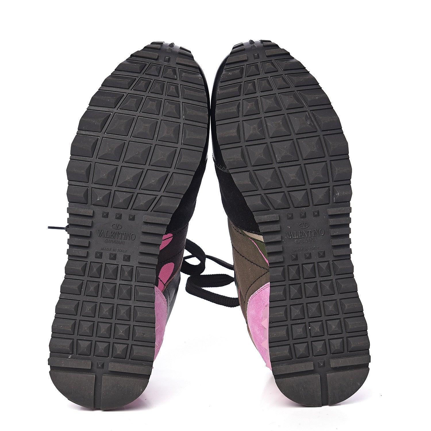 Valentino Garavani Nappa Fabric Suede Camouflage Womens Rockrunner Sneakers 35 Hot Pink 5 of 11
