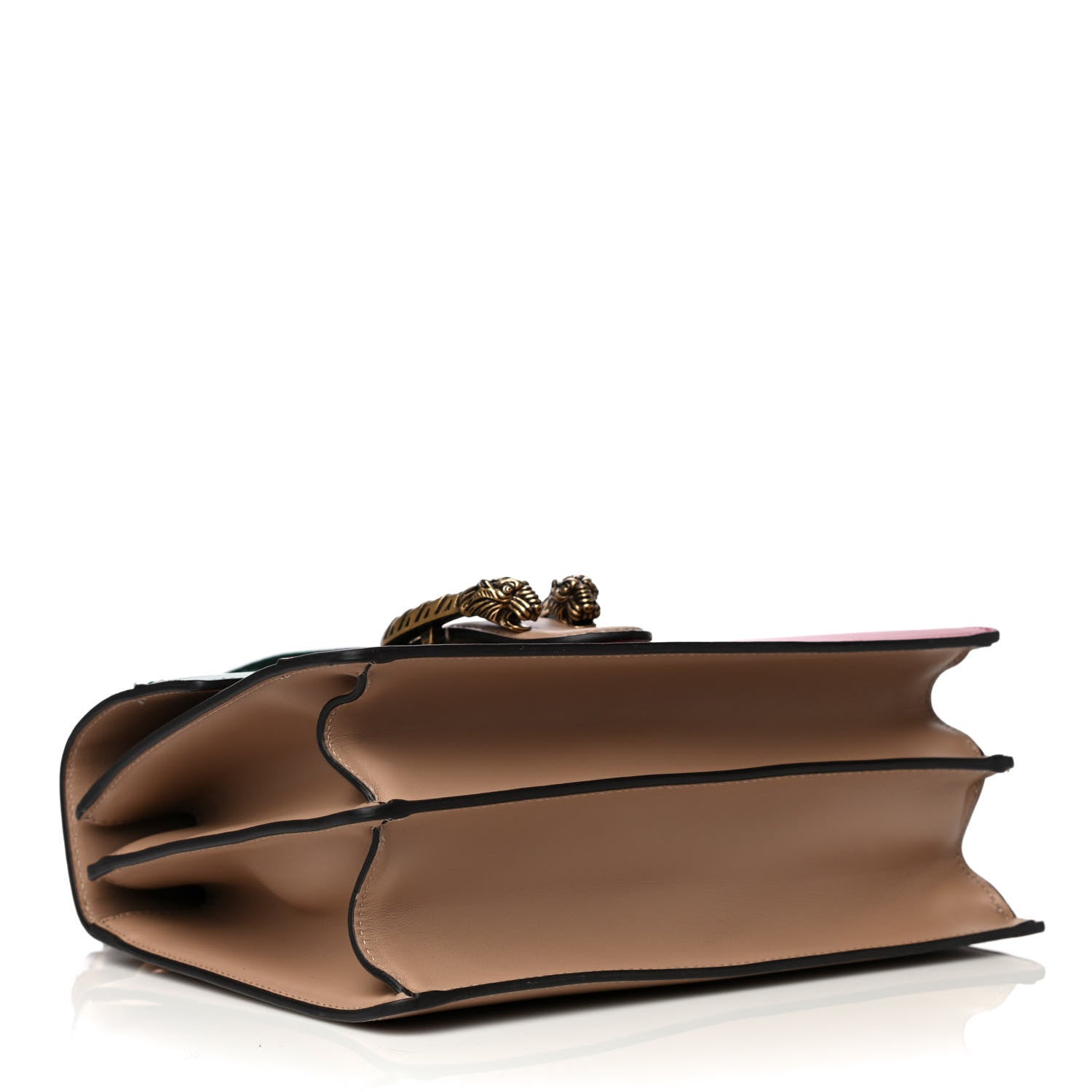 Gucci Calfskin Bamboo Web Medium Dionysus Top Handle Bag Camelia Bright Evergreen Hibiscus Red 4 of 10