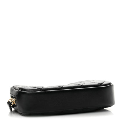 Chanel Lambskin Quilted Small Curvy Pouch Cosmetic Case Black 4 of 8