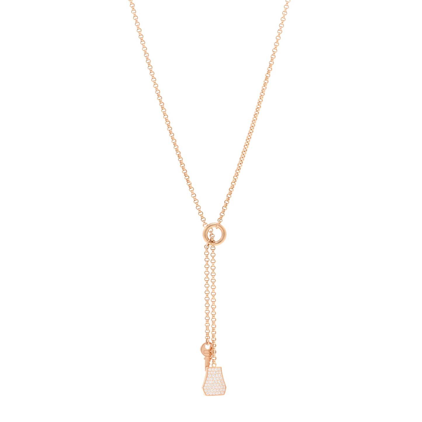 18K Rose Gold Diamond PM Kelly Clochette Necklace