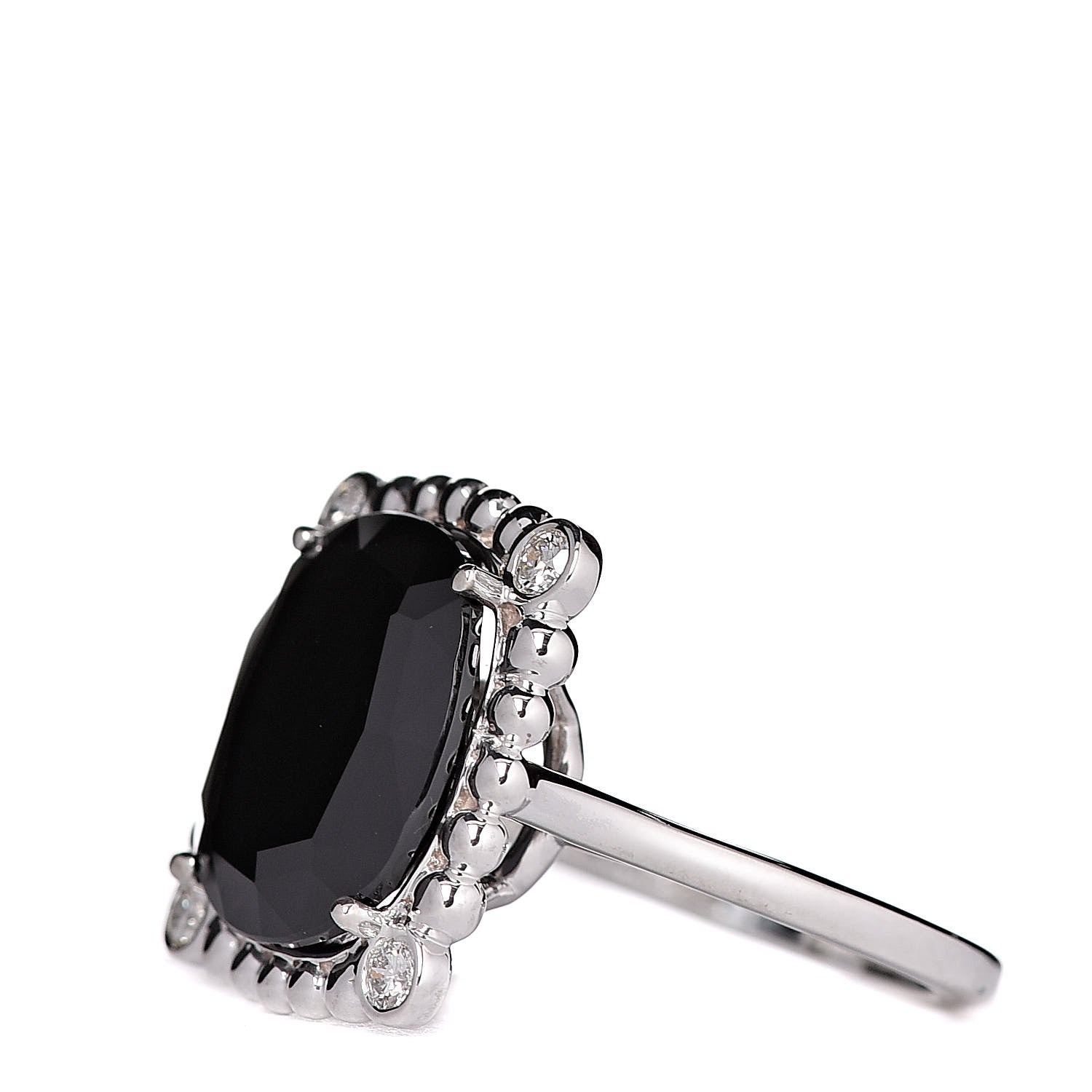 Tiffany Sterling Silver Black Spinel Diamond 15mm Ziegfeld Ring 47 4 3 of 5