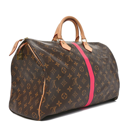 Louis Vuitton Monogram My LV Heritage Speedy 40 Fuchsia Blue Marine 3 of 10