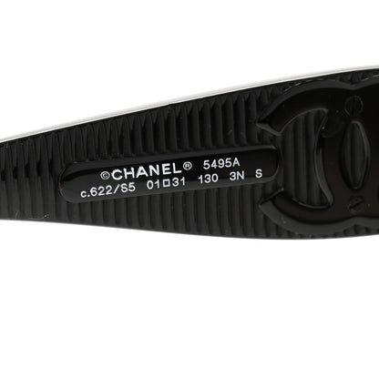 Chanel Acetate Shield Sunglasses 5495 Black 6 of 7