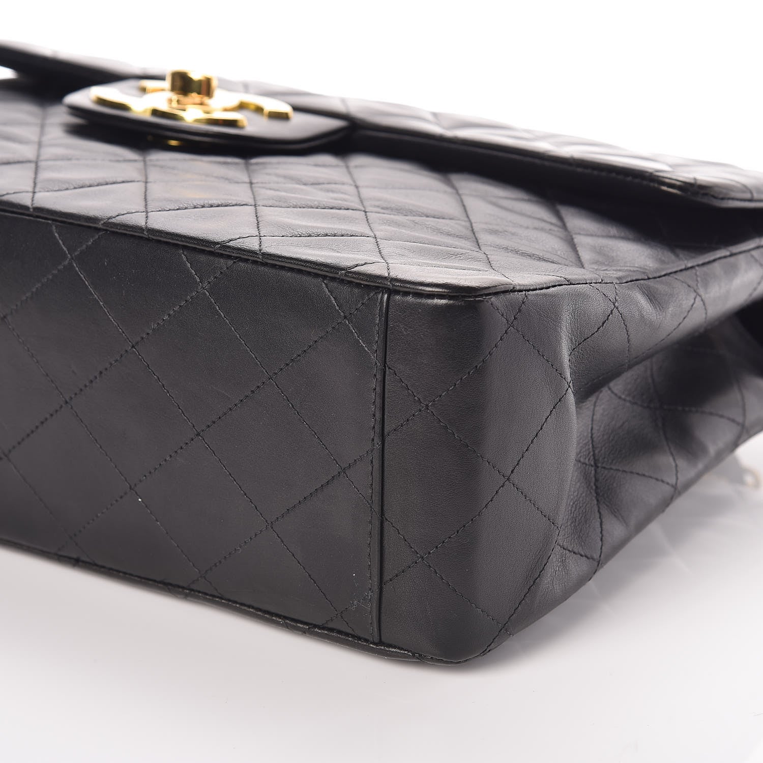 Chanel Lambskin Quilted XL Jumbo Single Flap Black 6 of 10