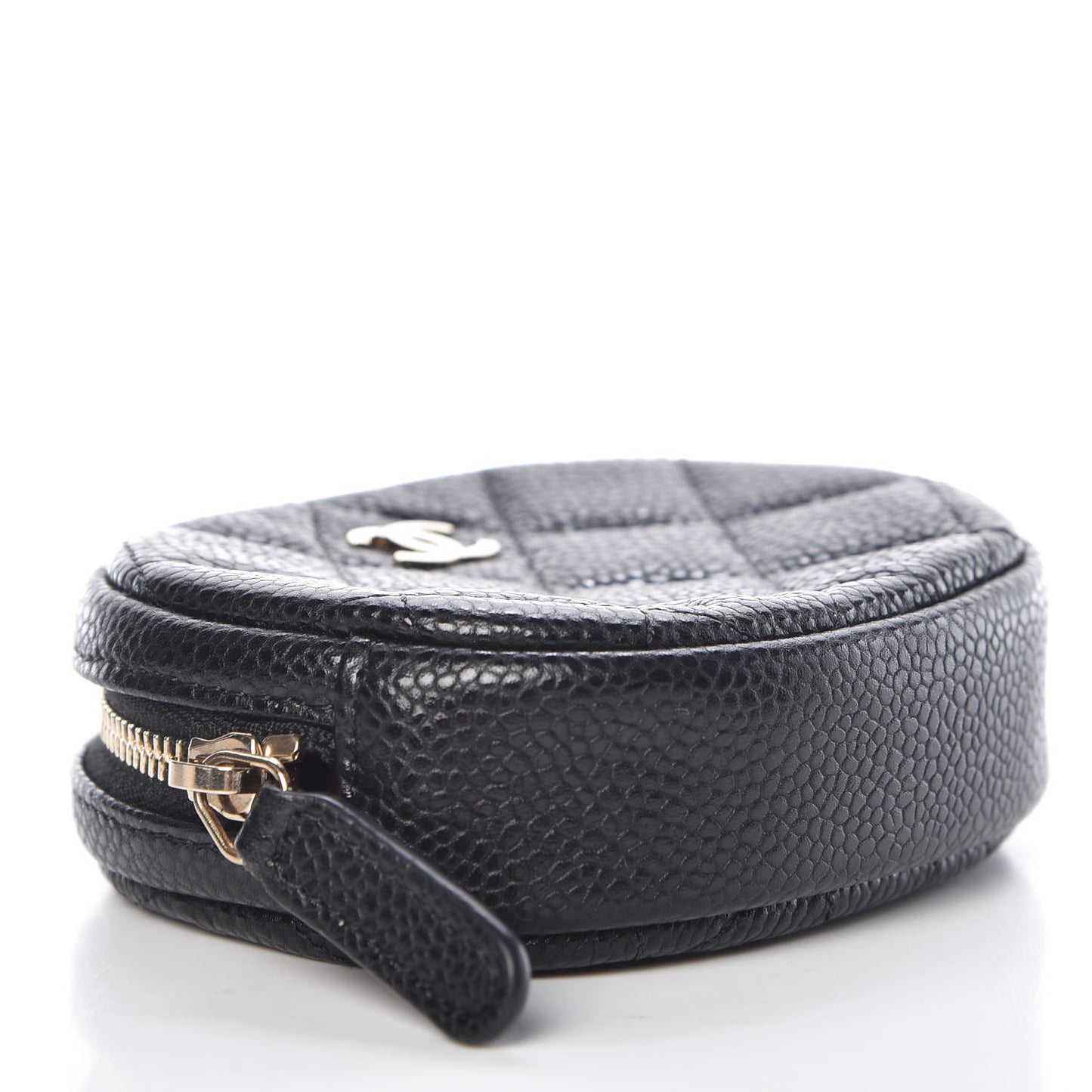 Caviar Quilted Zip Around Classic Coin Purse Black