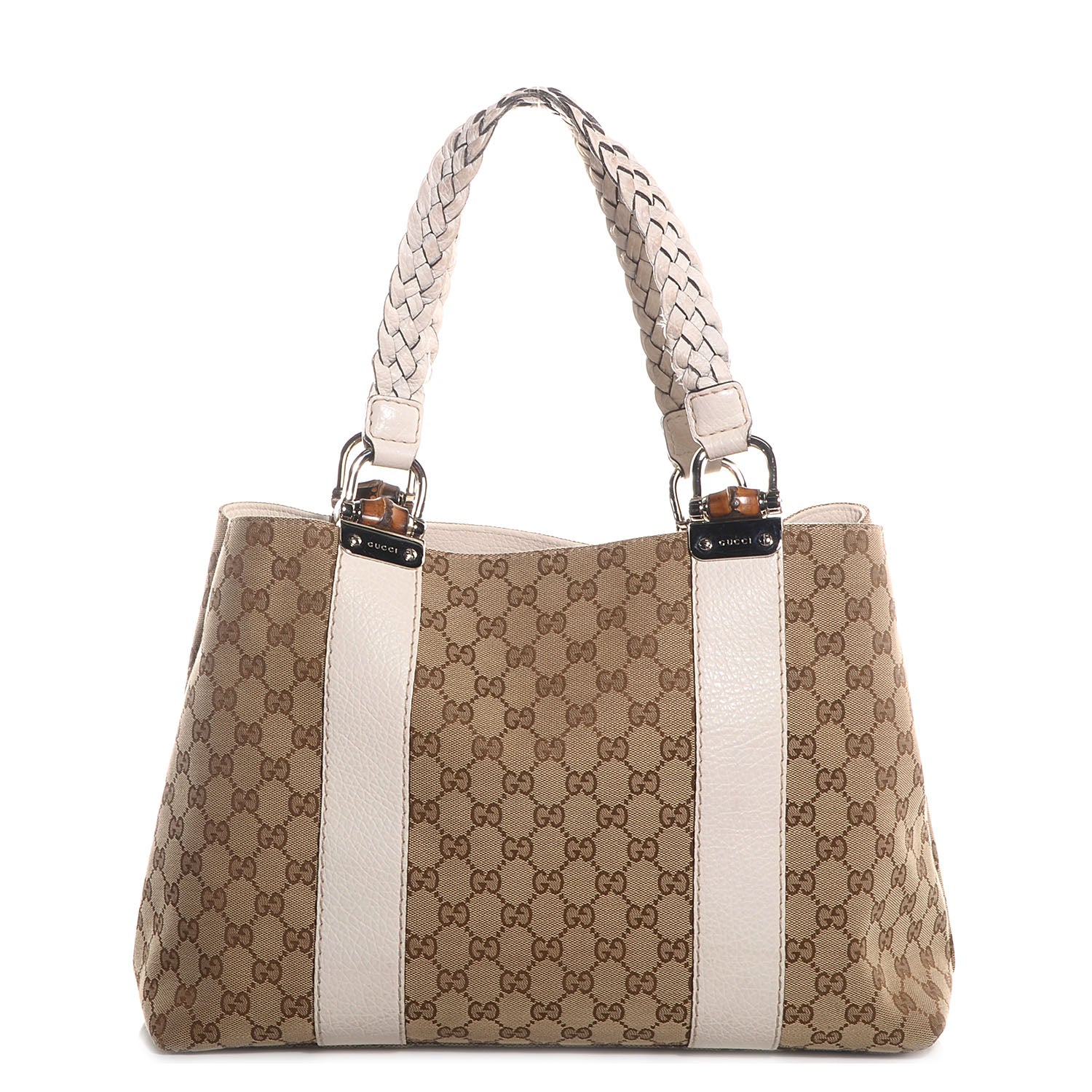 Gucci Monogram Bamboo Bar Medium Tote Off White 1 of 7