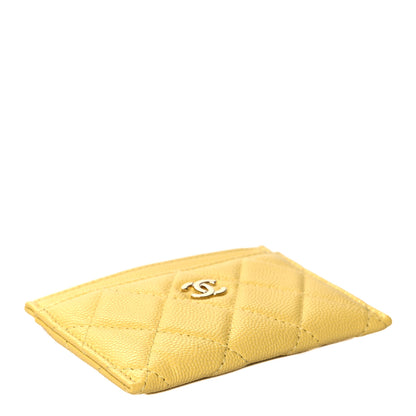 Chanel Caviar Quilted Card Holder Yellow 4 of 10