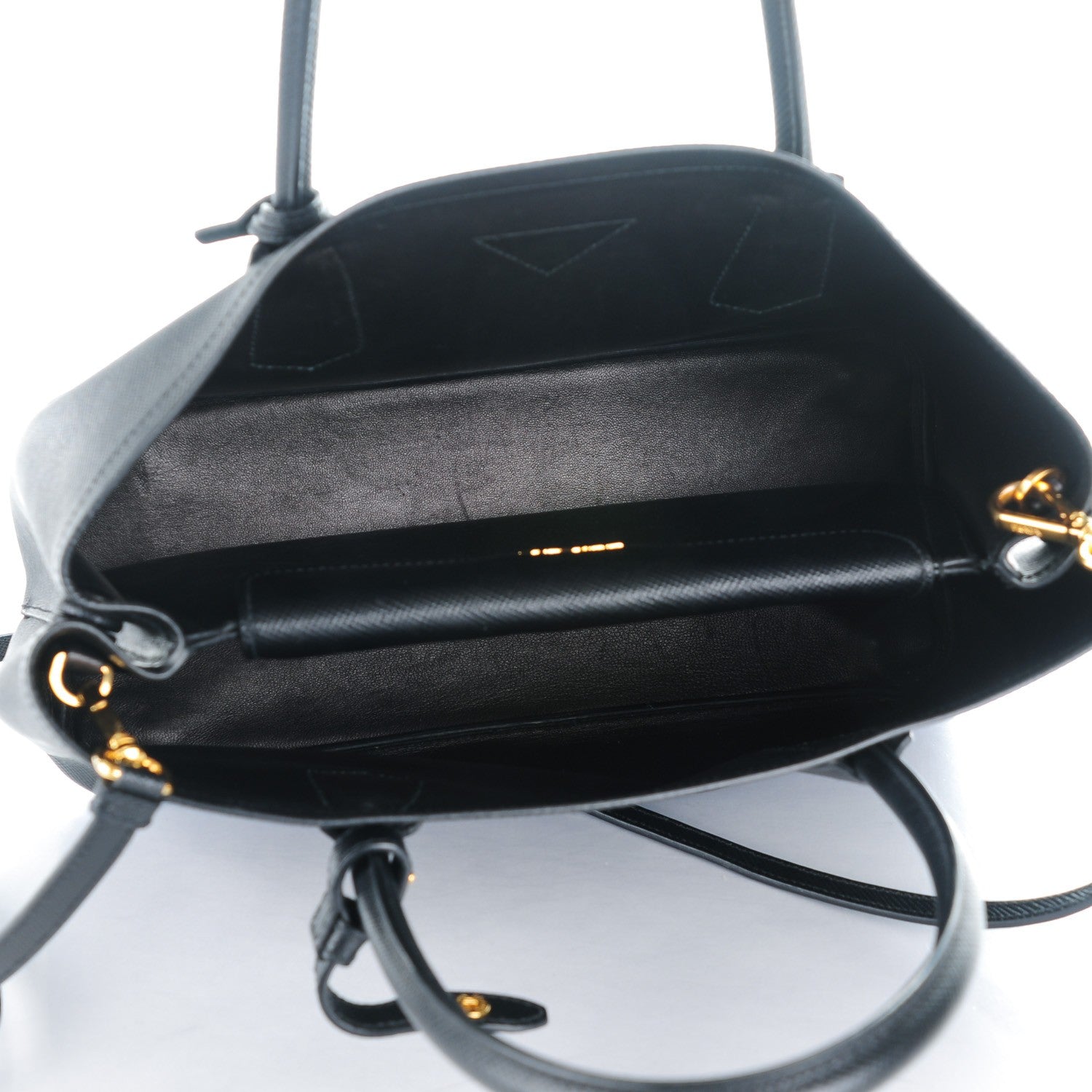 Prada Saffiano Cuir Small Double Bag Nero Black 7 of 18