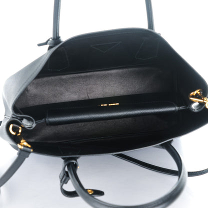 Prada Saffiano Cuir Small Double Bag Nero Black 7 of 18