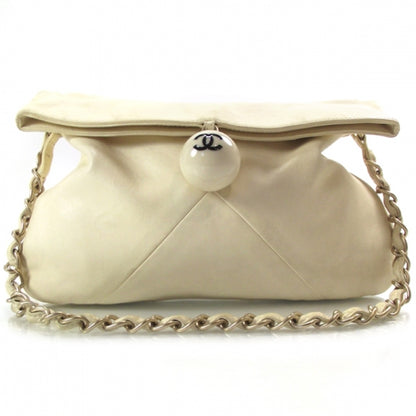 Chanel Lambskin Coco Ball Fold Over Bag Ivory 1 of 12