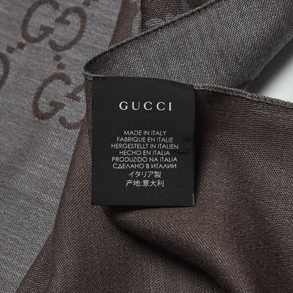 Gucci Wool Silk GG Monogram GGNat Scarf Anthracite 4 of 5