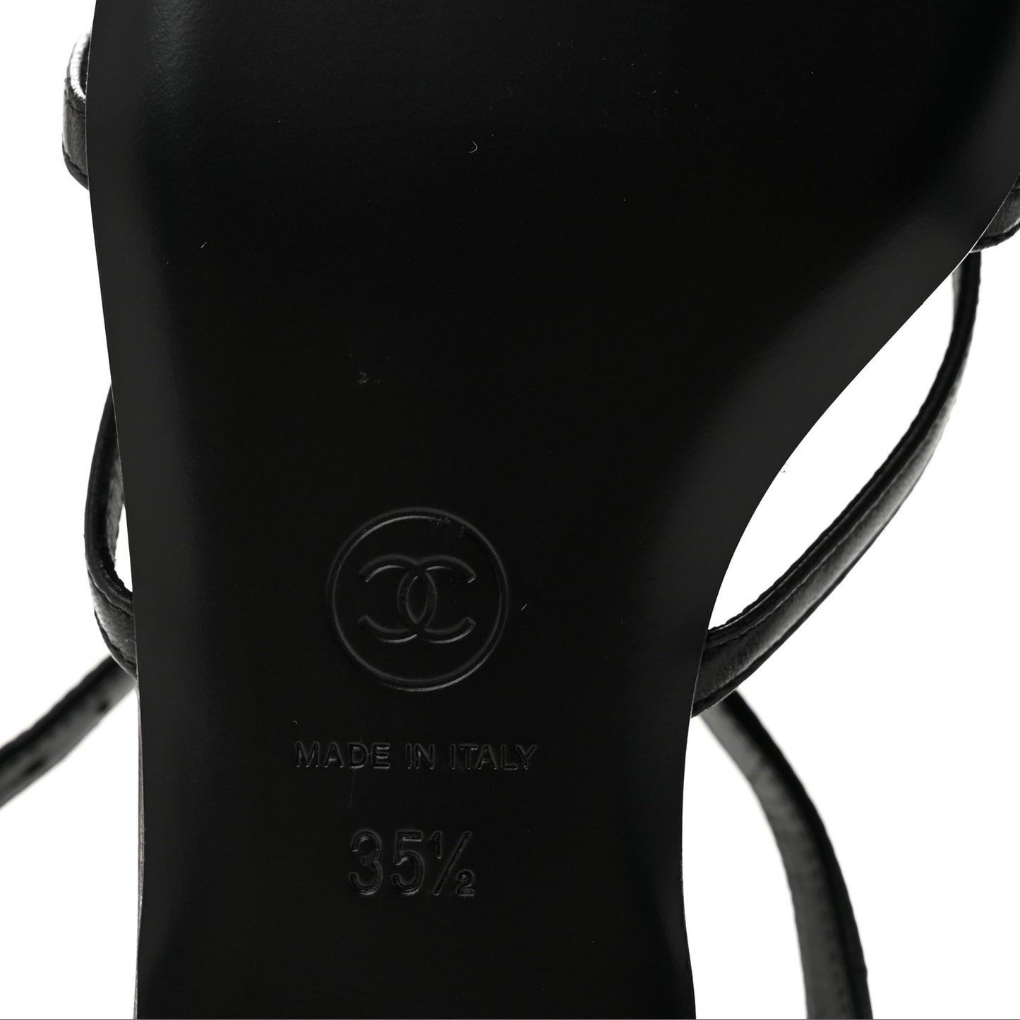Lambskin Crystal CC Sandals 35.5 Black