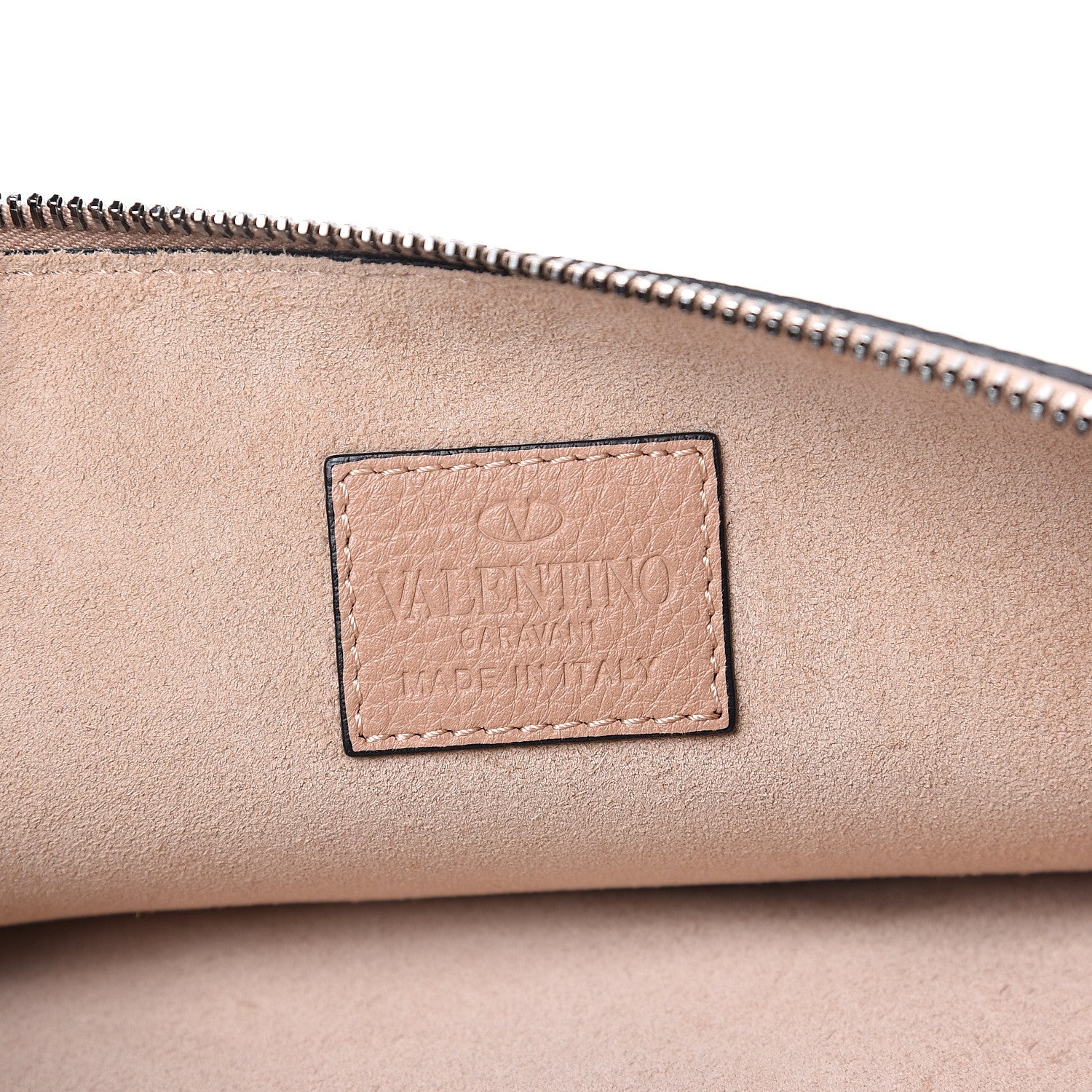 Valentino Garavani Pebbled Calfskin Large Rockstud Zip Pouch Skin Sorbet 5 of 7