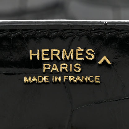 Hermes Shiny Porosus Crocodile Birkin 30 Black 6 of 11