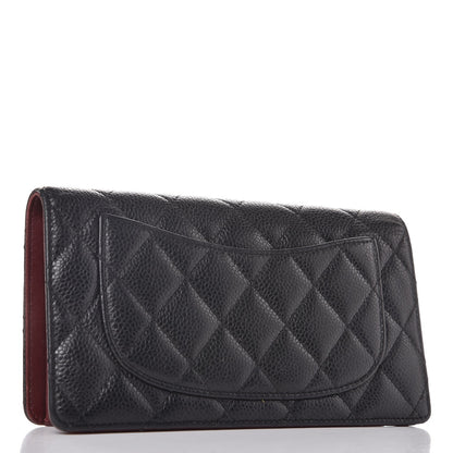 Chanel Caviar Quilted Yen Wallet Black 3 of 9