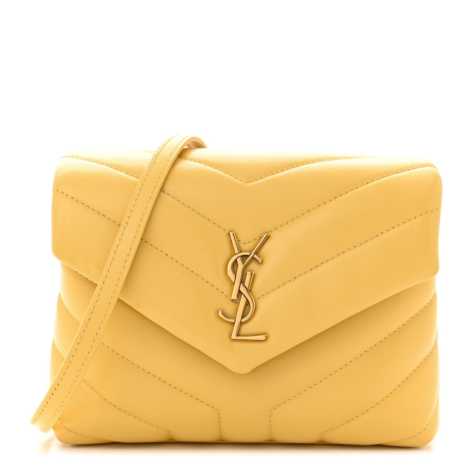 Saint Laurent Calfskin Y Quilted Monogram Toy Loulou Crossbody Bag Sunflower 1 of 11