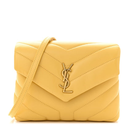 Saint Laurent Calfskin Y Quilted Monogram Toy Loulou Crossbody Bag Sunflower 1 of 11
