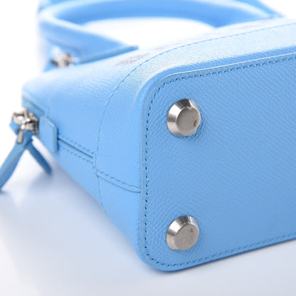 Balenciaga Signature Grained Calfskin Logo XXS Ville Top Handle Bag Baby Blue Black 7 of 8