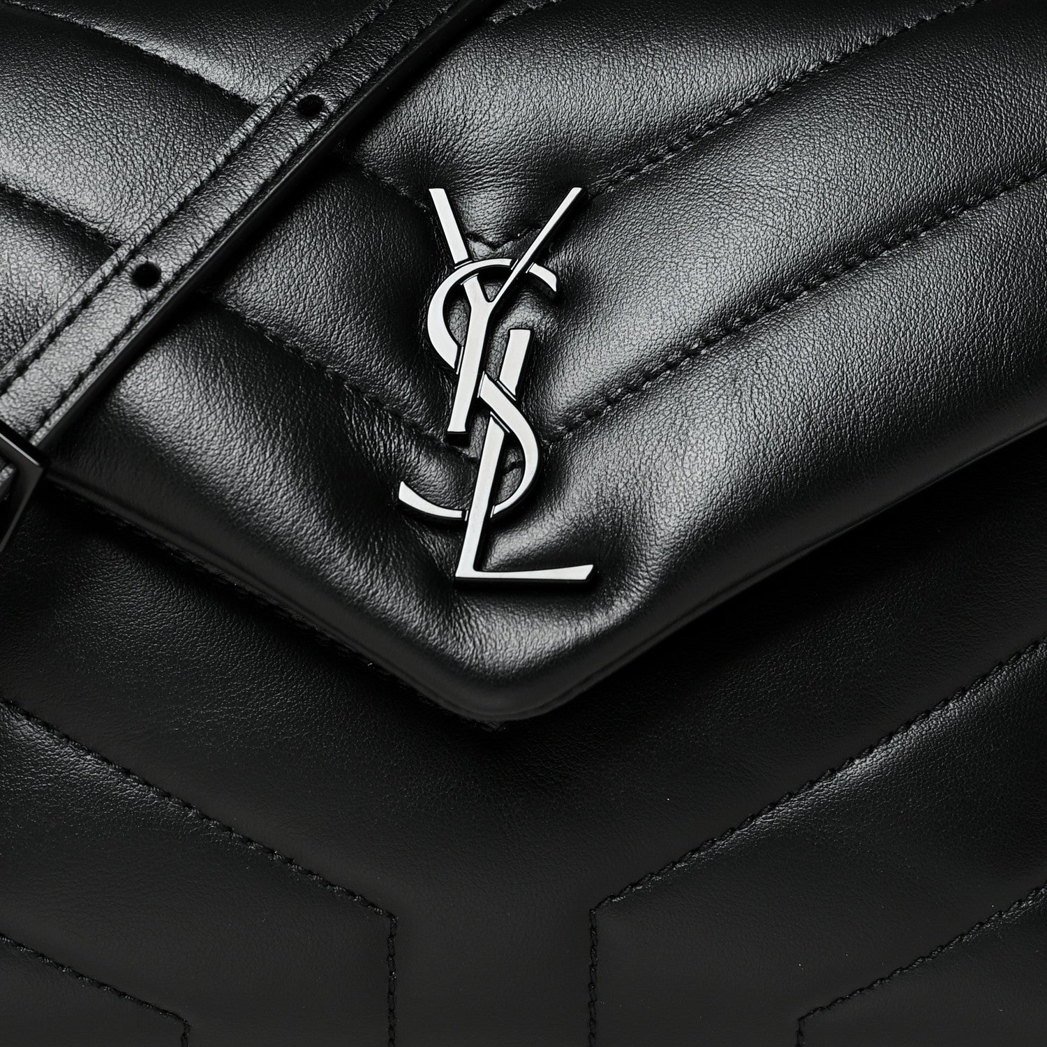 Saint Laurent Calfskin Y Quilted Monogram Toy Loulou Crossbody Bag Black 9 of 12