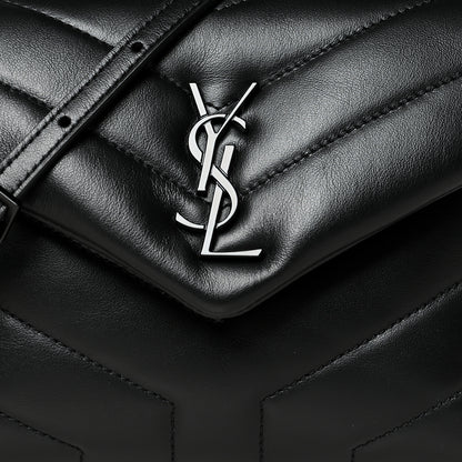 Saint Laurent Calfskin Y Quilted Monogram Toy Loulou Crossbody Bag Black 9 of 12